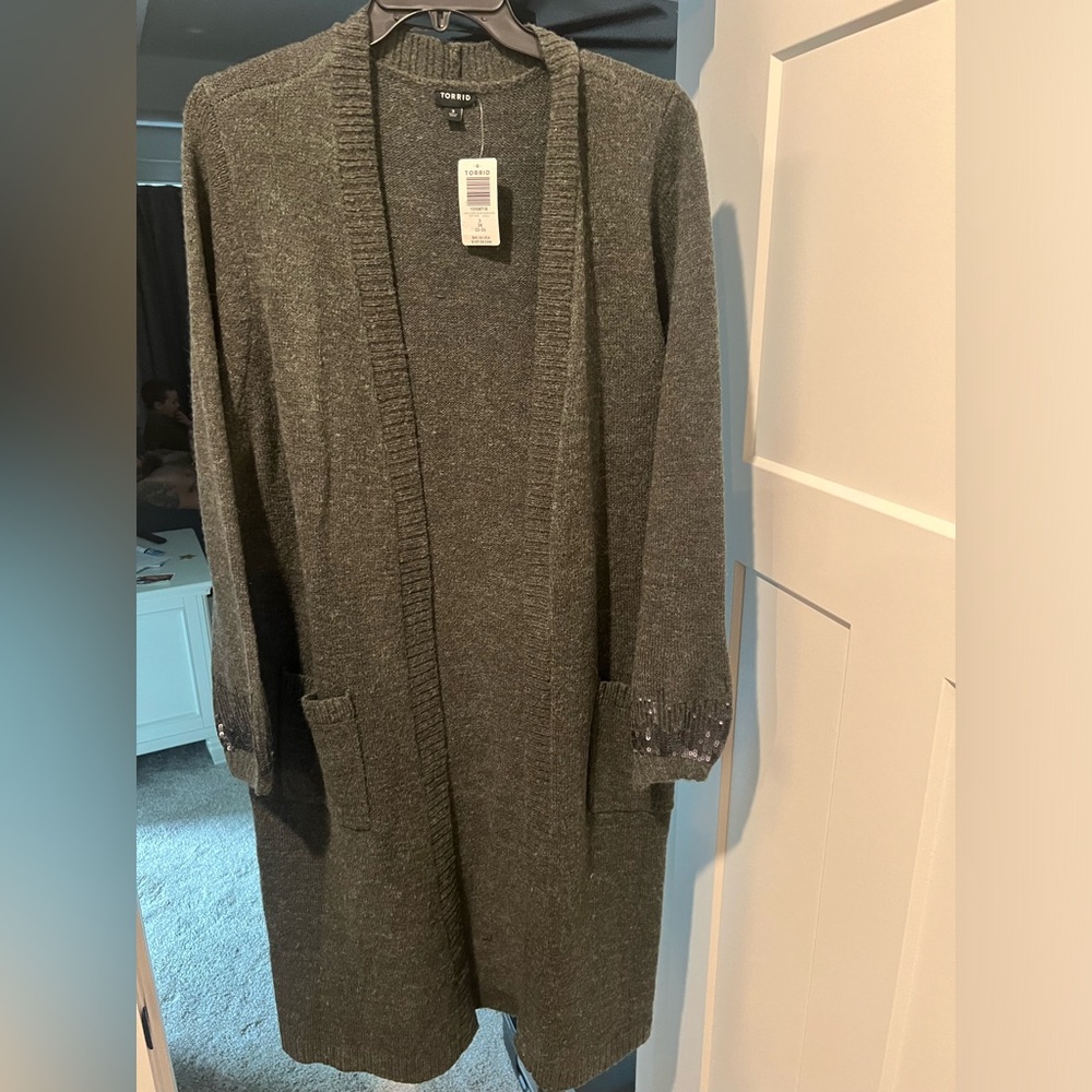 Torrid Dark Gray Open Cardigan